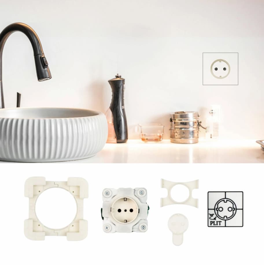Enchufe oculto EDPLIT en cocina de diseño